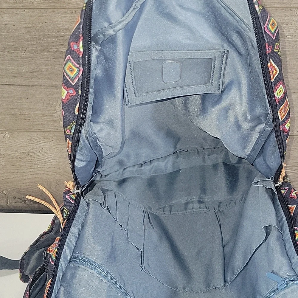 Vera Bradley Mini Medallions Backpack with Blue Multicolor Diamond Pattern